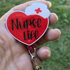 Changeable Nurse Life Heart Badge Reel for Nurses and Nursing Students