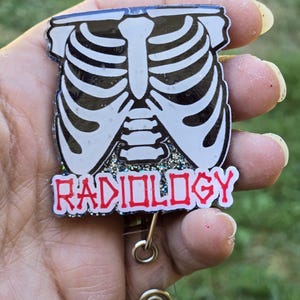Changeable Radiology Rib Cage Badge Reel for Medical Professionals