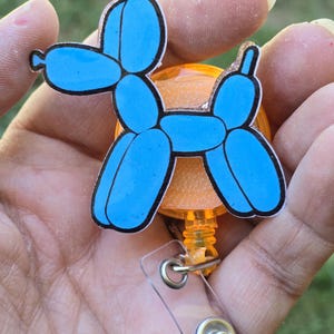 Adorable Balloon Dog Badge Reel - Changeable Design