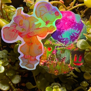 FFIX holographic stickers~!! Mog/Eiko, Black Mage Village