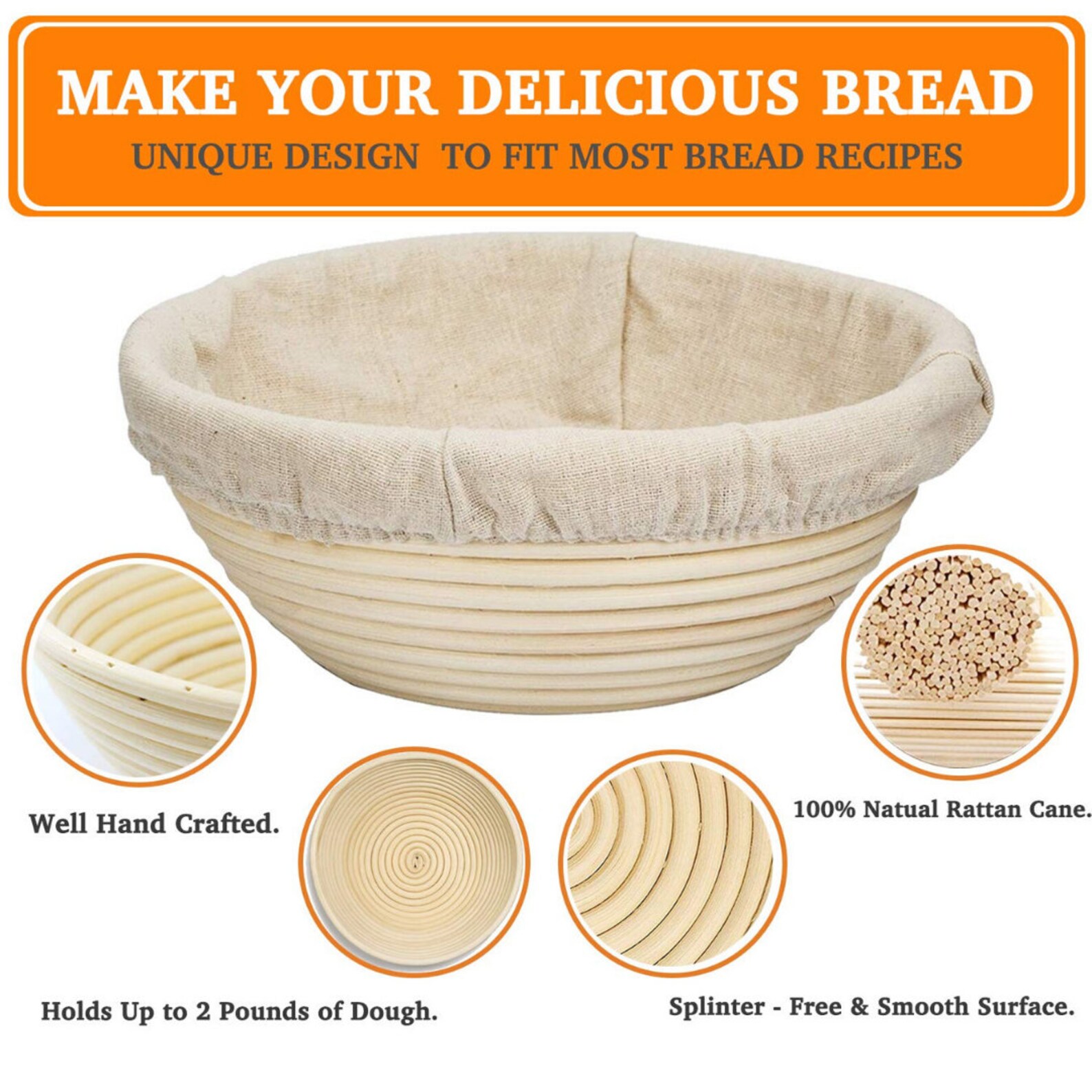 2packs Bread Proofing Basket Baking Dough Bowl Etsy