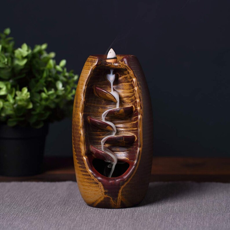 Waterfall Incense Burner Ceramic Incense Holder Backflow Etsy