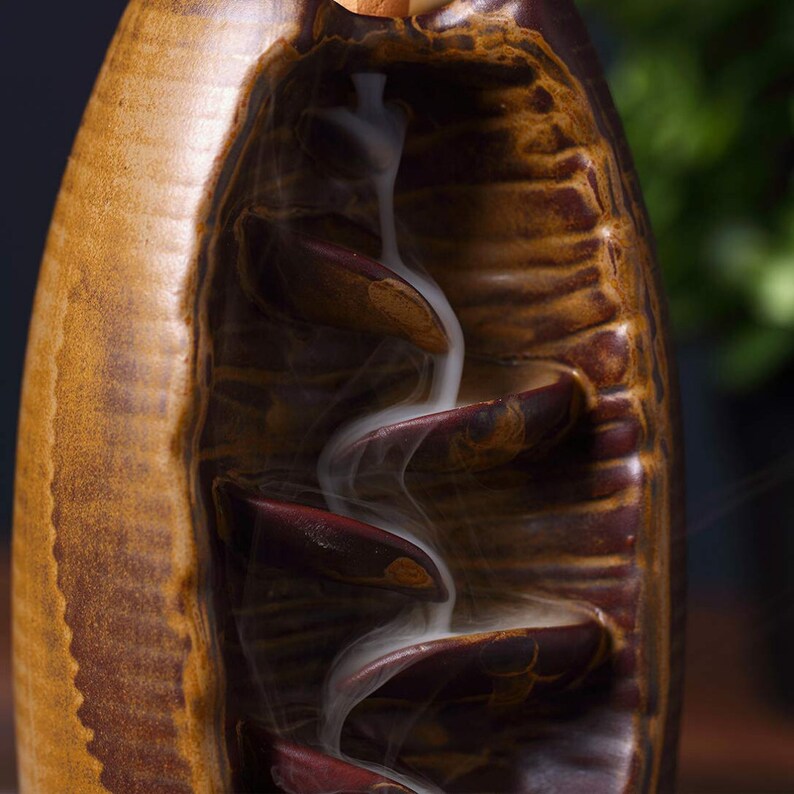Waterfall Incense Burner Ceramic Incense Holder Backflow Etsy