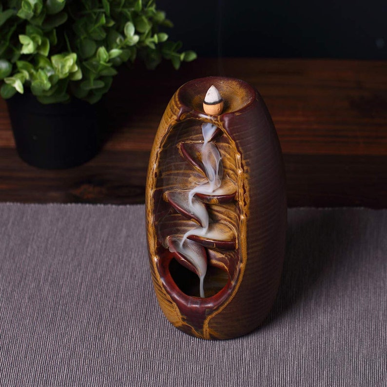 Waterfall Incense Burner Ceramic Incense Holder Backflow Etsy