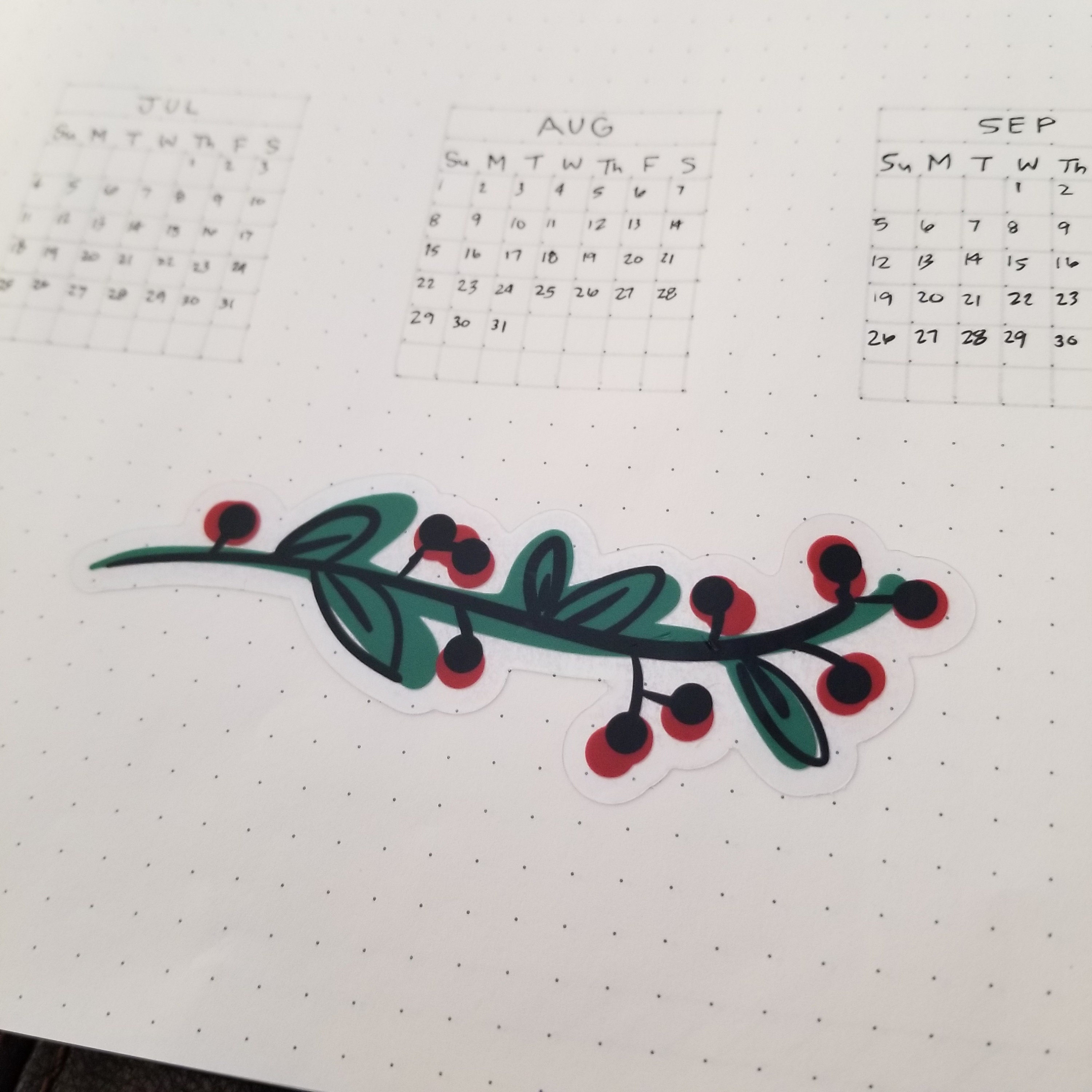 Holly Sticker | Holiday | Transparent - Etsy