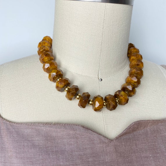 Vintage 1940s Bakelite Necklace 40s Faceted 1930s
