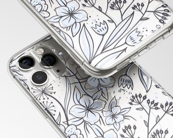 Floral Clear iPhone Case: UV Print, Protective TPU