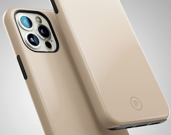 Beige Protective iPhone Case: Shock Absorbent, Slim Design