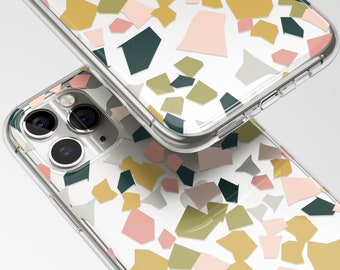Clear iPhone Case: Terrazzo Design, Protective TPU Bumper