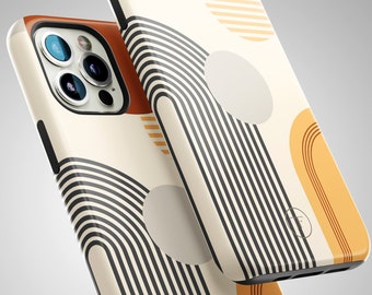 Boho Striped iPhone Case: Drop Resistant Design