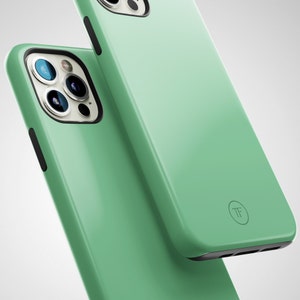 Forest Green iPhone 16 Case, iPhone 15 Case, iPhone 14 Case, Light Green iPhone 13 Case, iPhone 12 Pro Case, iPhone 11 Case, Protective Case