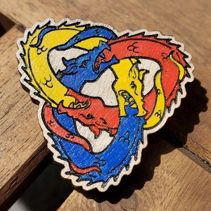 Hand-Painted Polyamory Pride Dragon Pin