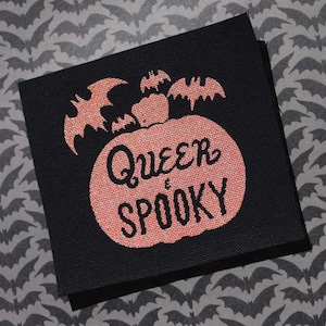 Parche Queer y Espeluznante / Parche de lona para coser de Halloween LGBTQ