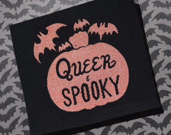 Queer and Spooky Canvas Patch |  Halloween DIY Sew-on Patch