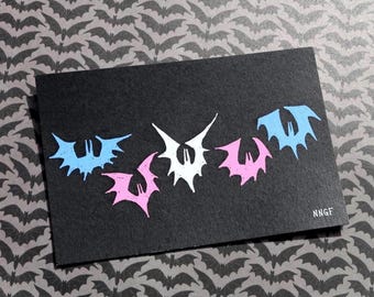 Queer Art Print - Trans Pride Bat Postcard