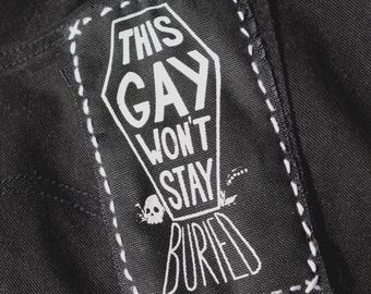 Gay Pride DIY Sew On Patch | Punk Goth Coffin Design