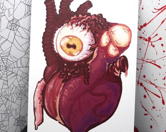 Anatomical Horror Mini Art Print - Oddities and Curiosities Postcard