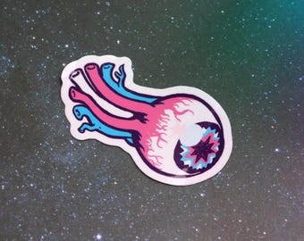 Hidden Trans Pride Eyeball Sticker