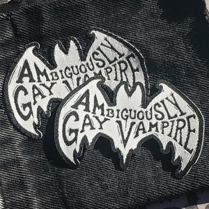 Ambiguously Gay Vampire Iron-on Patch - Glow in the Dark