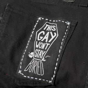 Gay Pride DIY Sew On Patch | Punk Goth Coffin Design