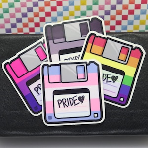 LGBTQ Pride Retro Floppy Disk Sticker