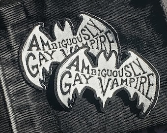 Ambiguously Gay Vampire Patch - Glow in the Dark, Iron-on