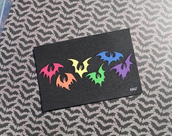 LGBTQ Pride Bats Postcard | 4x6 Gothic Queer Art Print
