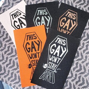 Parche de lona LGBTQ de "Gays enterrados"