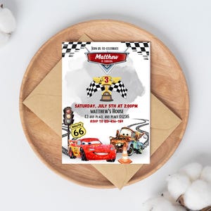 Cars McQueen Invitation Lightning Mcqueen Birthday Invitation Cars Birthday Invitation McQueen Mater Invitation Toddler Birthday Invitation