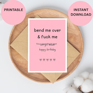 Carte d'anniversaire sale pour lui Carte d'anniversaire torride pour mari et petit ami Carte d'anniversaire pour petit ami Cadeau d'anniversaire Cartes d'anniversaire pour petit ami à imprimer