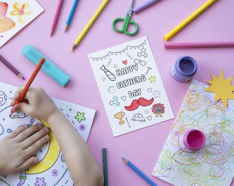 Printable Father's Day Card: All About Dad Coloring Page (DIY Gift, PDF Download)