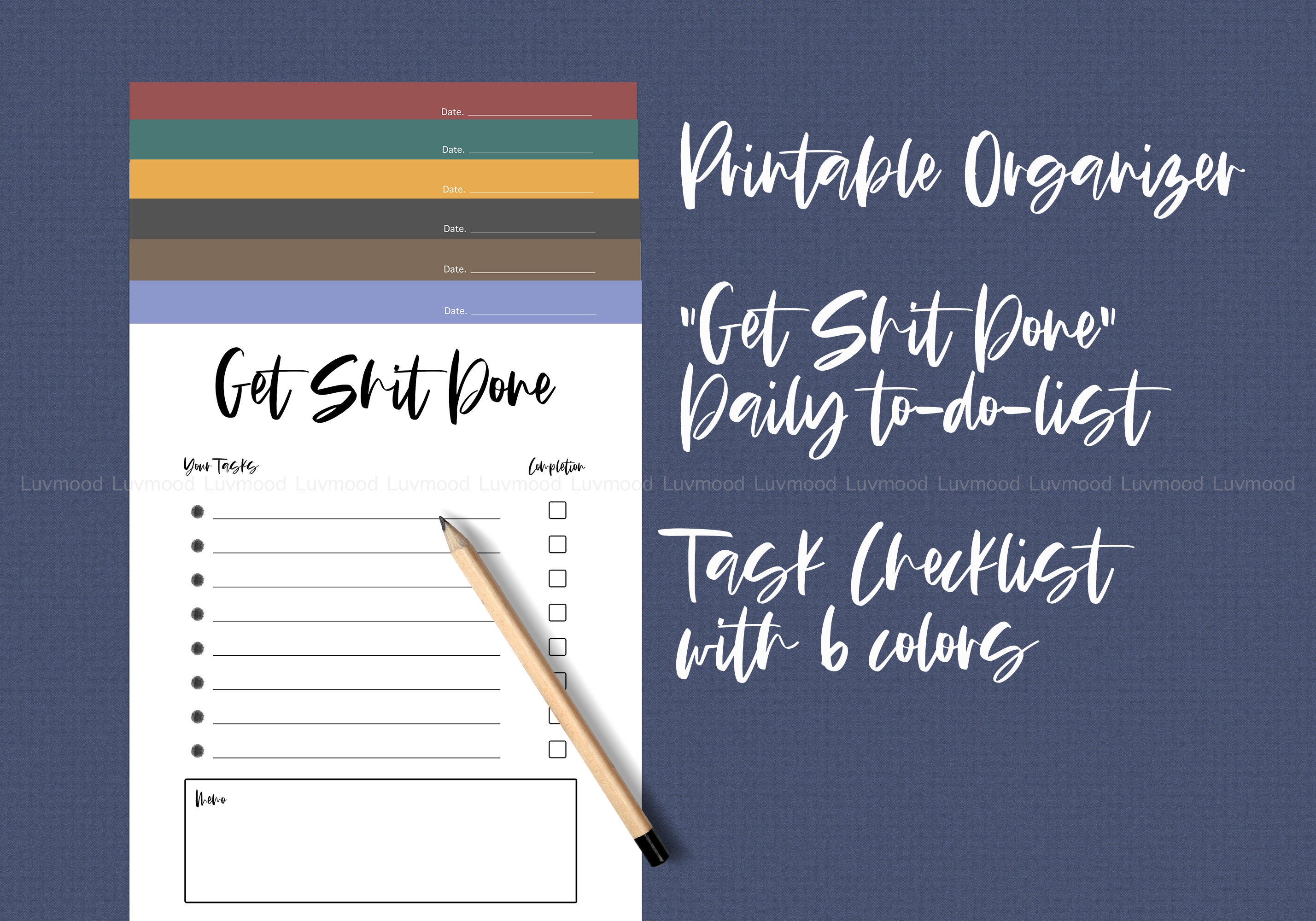 Get Shit Done Printable to Do List Daily Planner Task List - Etsy UK