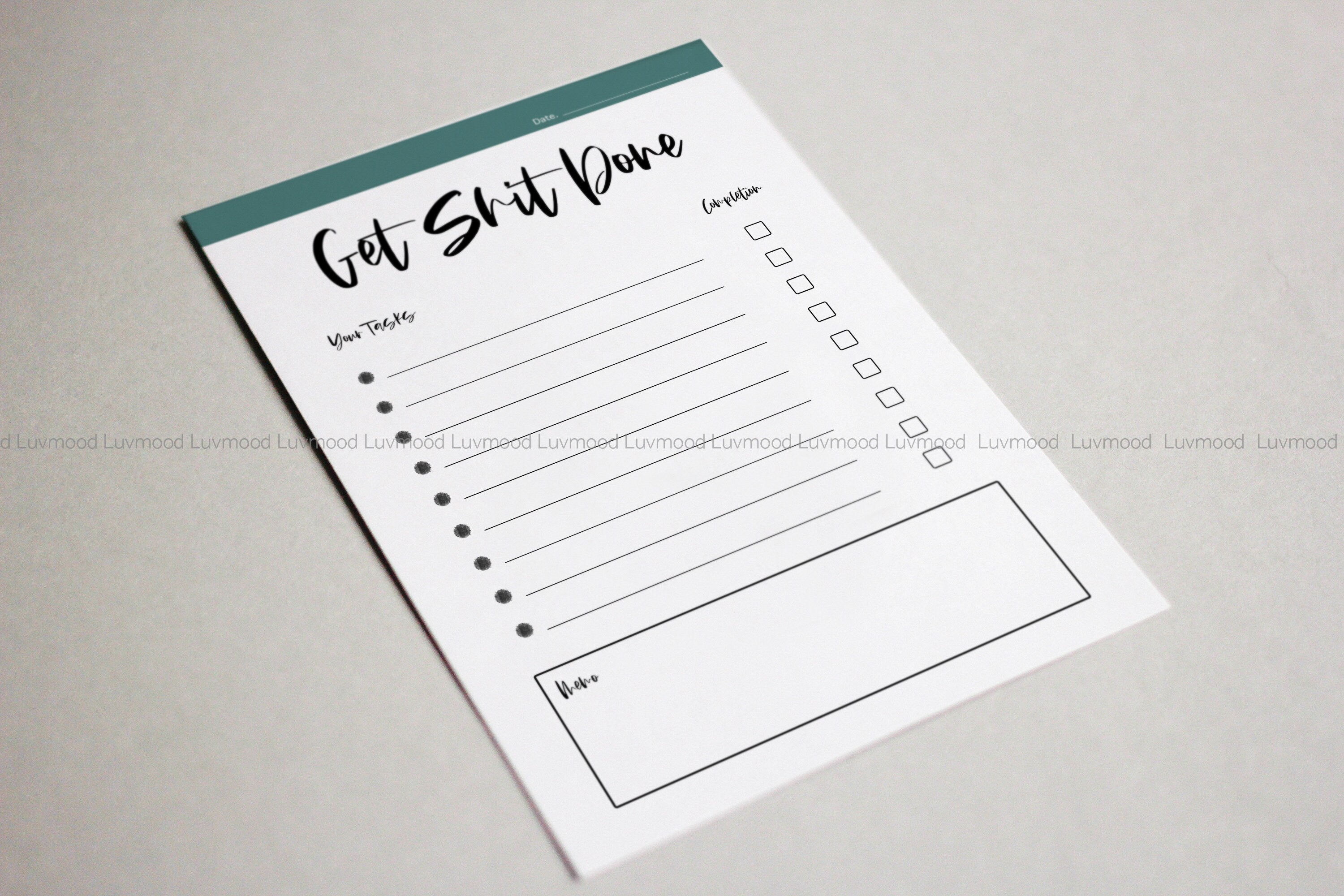 Get Shit Done Printable to Do List Daily Planner Task List | Etsy UK