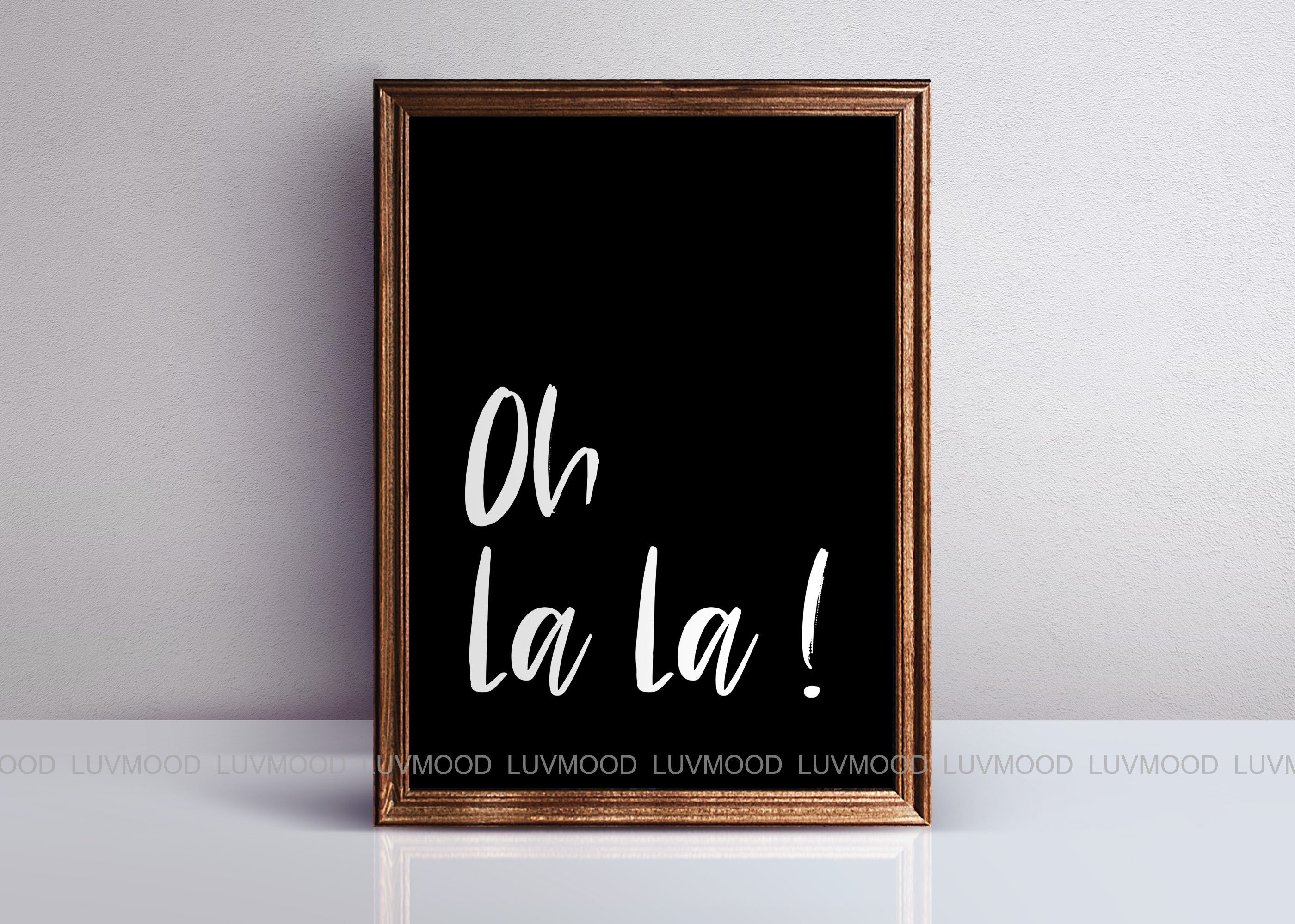Oh La La Print Minimalist Word Art Print Black Wall Art - Etsy