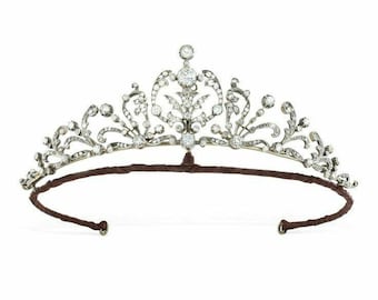 925 Sterling Silver Diamond  Tiara Crown
