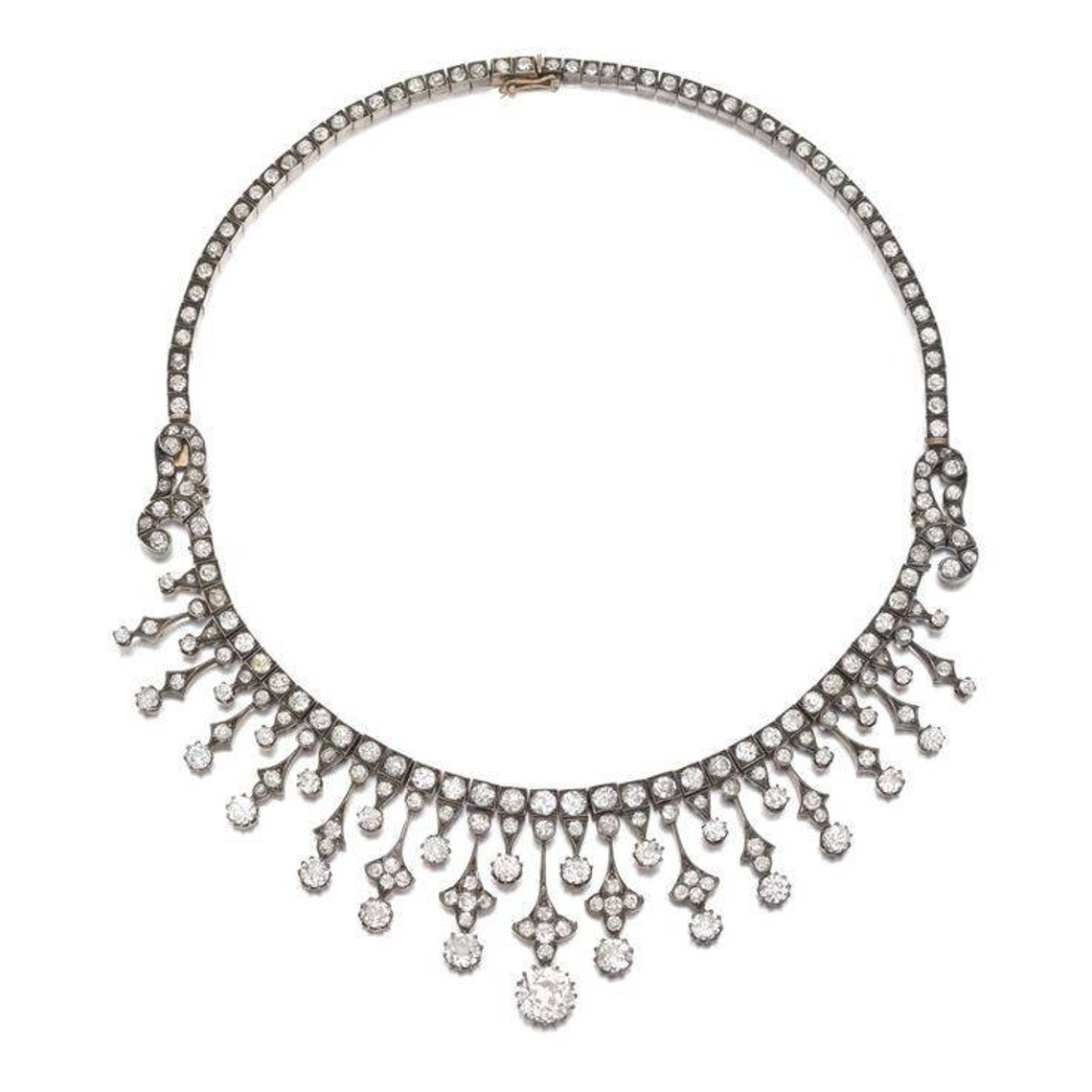 925 Sterling Silver Diamond Necklace Etsy