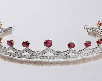 Wedding Victorian with Rose Cut Diamond Tiara 925 Sterling Silver (Wedding Special)