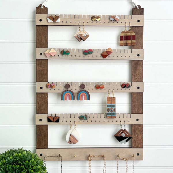 Jewelry rack | Display organizer | jewelry organizer | Necklace holder | Wall Mount Hanger | earring stud holder | earring display