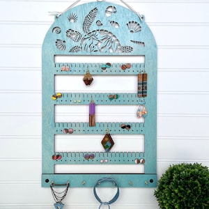 Sea Turtle Jewelry rack | Display organizer | jewelry organizer | Necklace holder | Wall Mount Hanger | earring holder | earring display