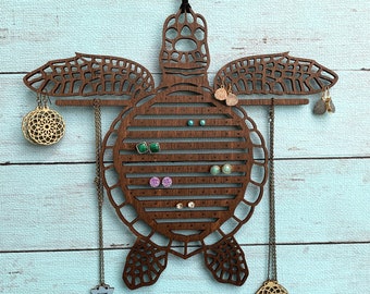 Sea turtle stud Earring Display organizer |Necklace  jewelry organizer | Earring holder | Wall Mount Hanger | earring holder |gift for Women
