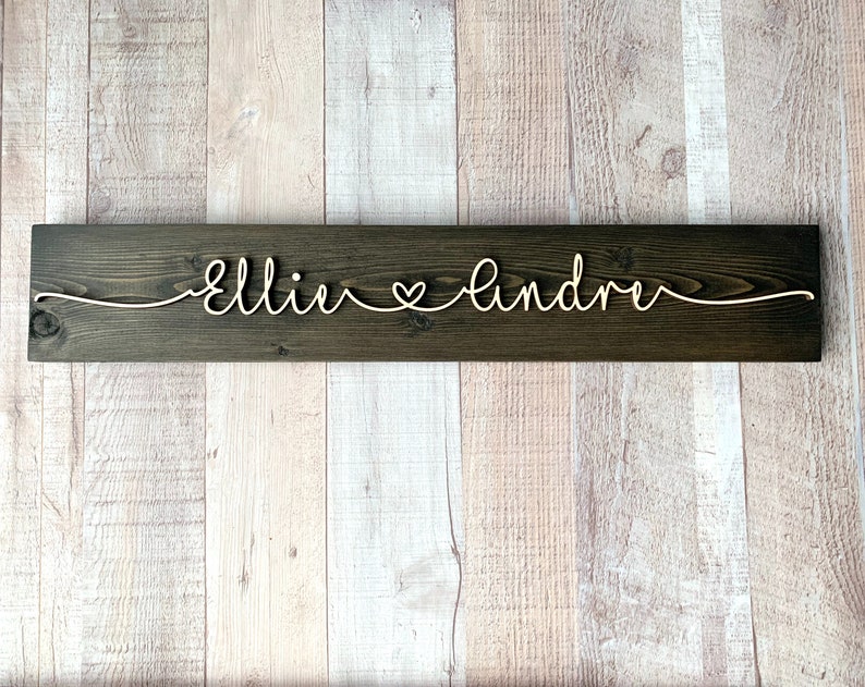 Couples name wood sign personalized 3D wood sign Pallet Sign Custom Wood Sign Wedding Sign Family Name Sign establish date sign