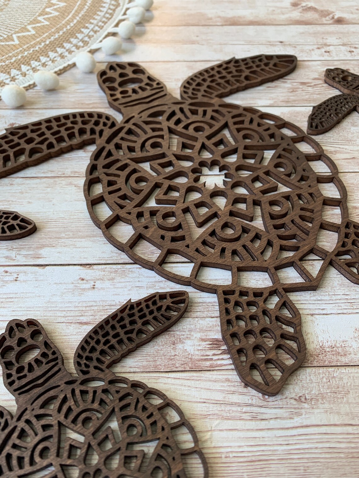 Mandala Sea Turtle Family Wall Art / Hawaiian Sea Turtle / Etsy