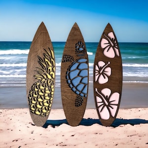 Rustic Wooden Surfboard Wall Art: Coastal Beach Decor - Etsy