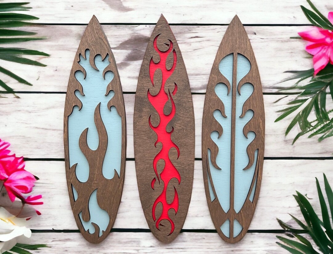 Tribal Surfboards, Beach Decor, Coastal Wall Art, Manaʻo Kahiko, Tribal