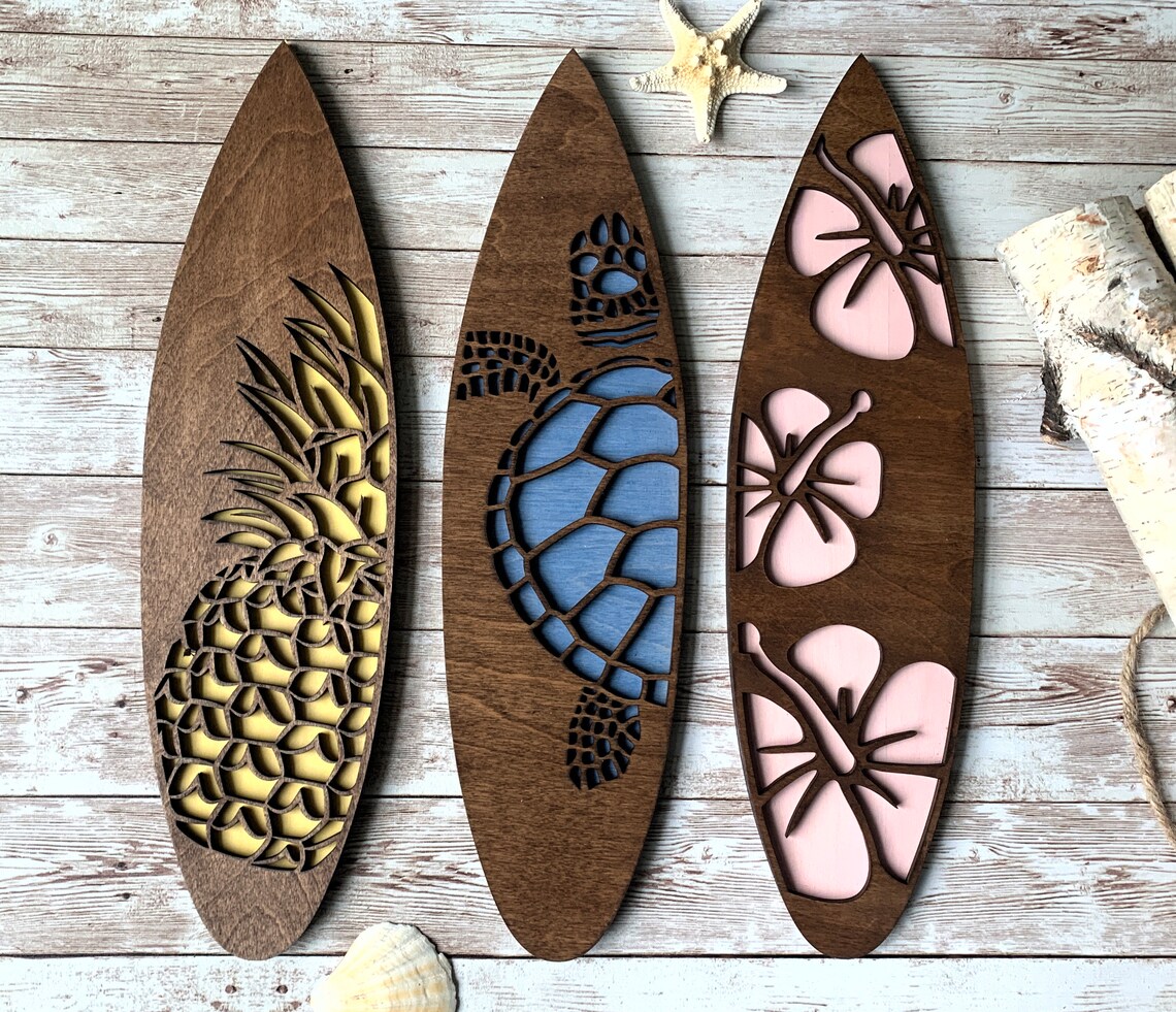 T-shirt Manches Longues Motif Hawaïen Surf - Blanc Uni 100% Coton Pour Homme Et Femme