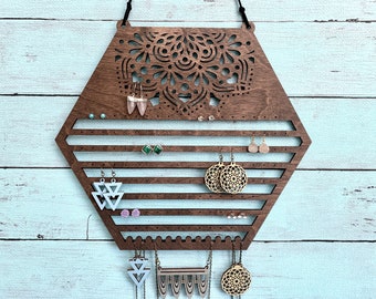 Made to Order Small Space Storage Hangers Olive Wood Jewelry Organizer Choose your own jewelry Display Art Eco friendly Zero Waste