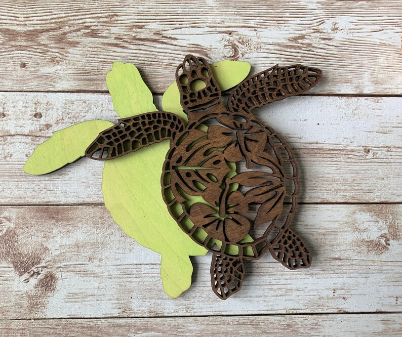 Tropical Sea Turtle Family Wall Art /hawaiian Honu Ohana / Etsy