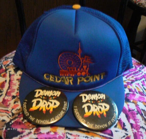 2  DEMON DROP rare 1980’s 3" Button Pin Cedar Poi… - image 3