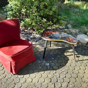 TableDisko Mosaik Nierentisch schwarz rot mit Glitzerhauch Bild 5