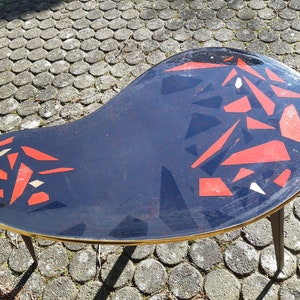 TableDisko Mosaik Nierentisch schwarz rot mit Glitzerhauch Bild 9